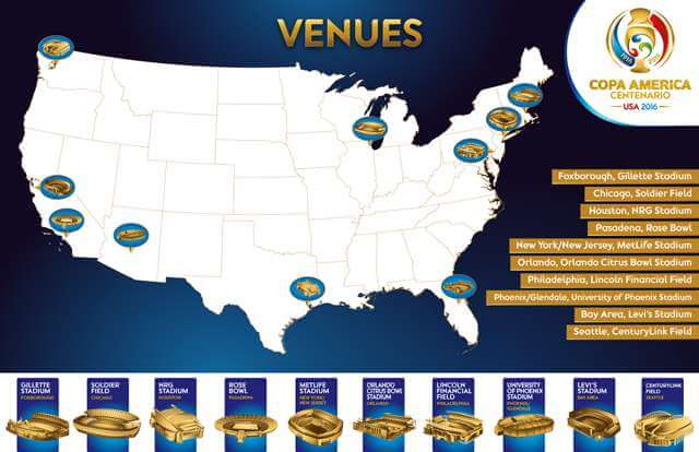 Estadios y Venue Pass sedes copa america 2016