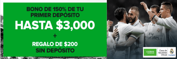 Código promoción Codere Bono bienvenida Codere.mx