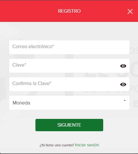 código promocional al registrarse