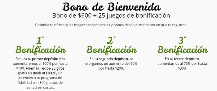 Casimba Casino Bono